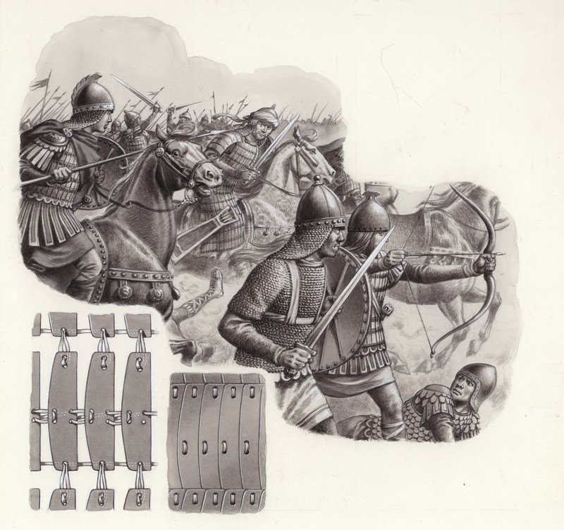 Ejército del Jalifa de Persia en la Edad Media (gouache sobre papel) de Pat (1907-95) Nicolle