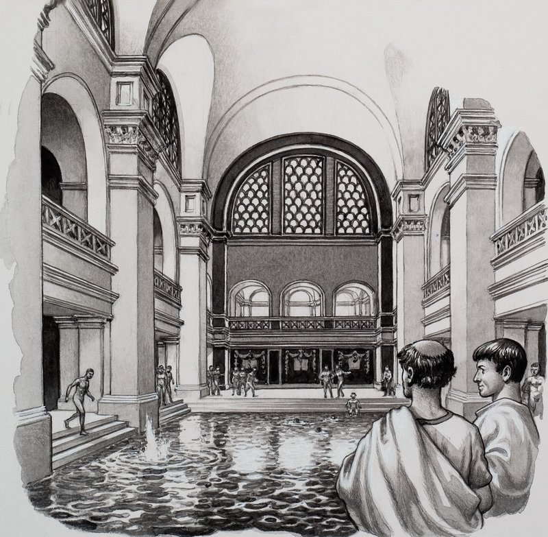Termas romanas de Pat (1907-95) Nicolle