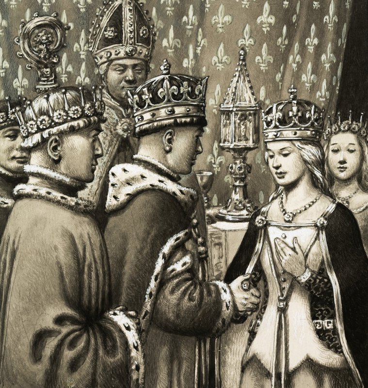 El matrimonio del rey Enrique V y la princesa Catalina de Francia de Pat (1907 95) Nicolle