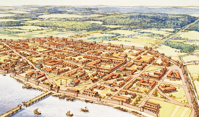 Vista aérea del Londres romano de Pat (1907 95) Nicolle