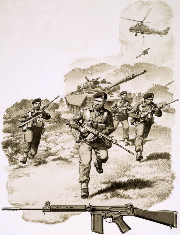 Infantería británica con el fusil SLR de Pat (1907 95) Nicolle