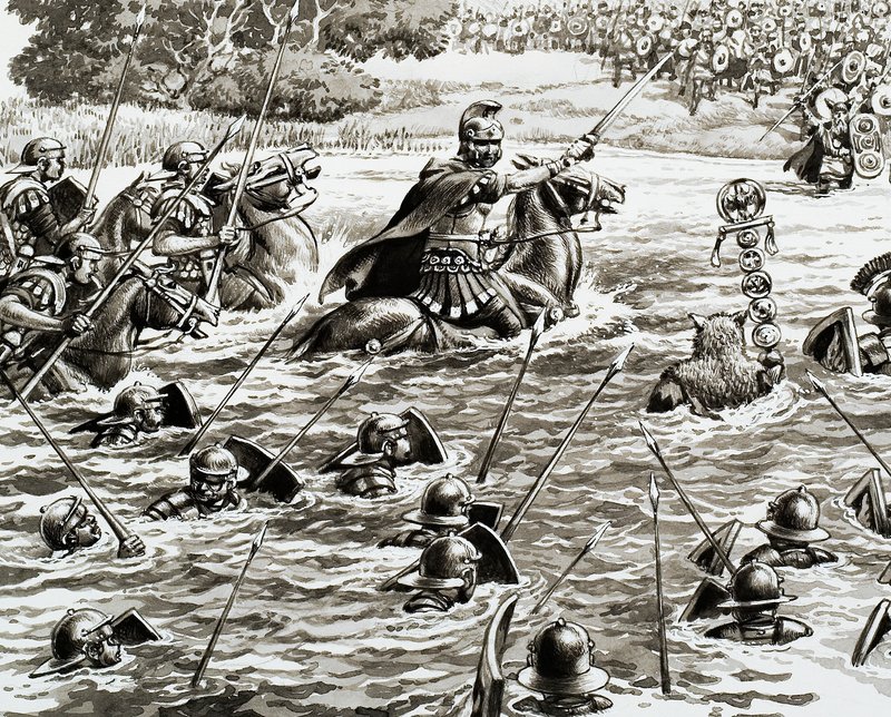 Las legiones de César cruzando el Támesis de Pat (1907 95) Nicolle