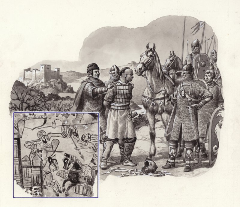 Cruzados en Turquía en el siglo XI (gouache sobre papel) de Pat (1907 95) Nicolle