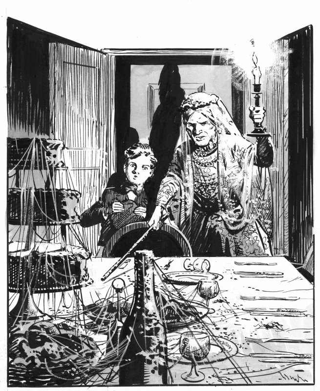 Ilustración para Grandes esperanzas de Charles Dickens (pluma y tinta) de Pat (1907 95) Nicolle