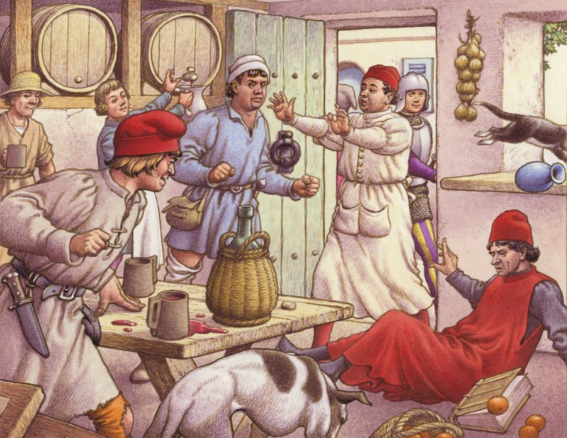 Campesinos luchando en la Italia del siglo XV (gouache sobre papel) de Pat (1907 95) Nicolle