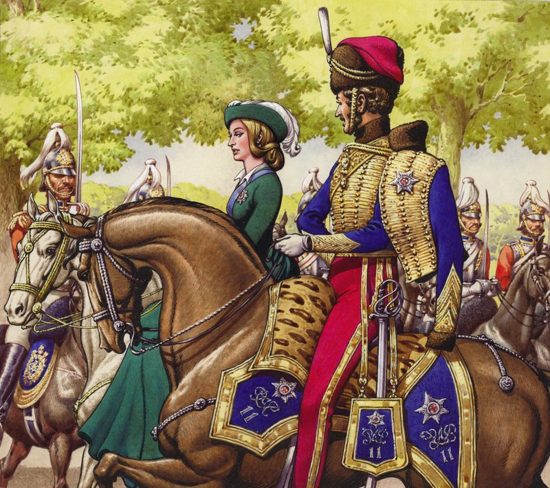 La reina Victoria y el príncipe Alberto (gouache sobre papel) de Pat (1907-95) Nicolle