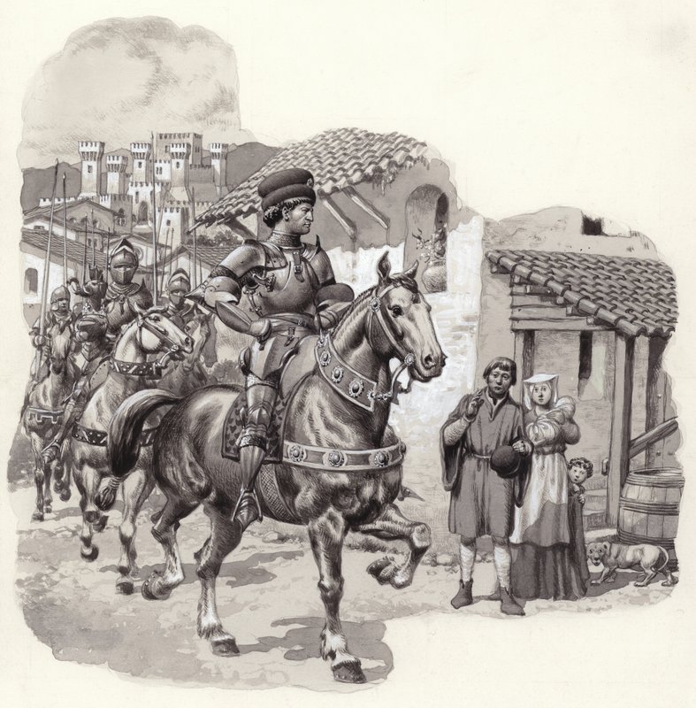 Sigismondo Malatesta, mercenario italiano (gouache sobre papel) de Pat (1907 95) Nicolle