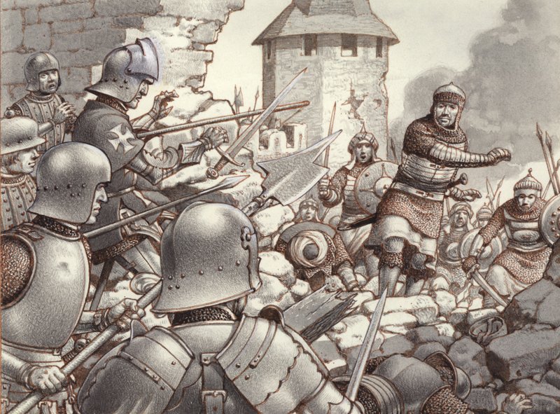 El asedio de Rodas de 1522 (gouache sobre papel) de Pat (1907 95) Nicolle