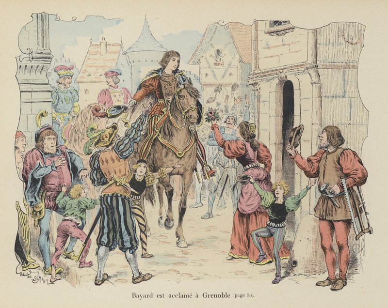 El caballero de Bayard aclamado a su llegada a Grenoble, Francia de Paul de Semant