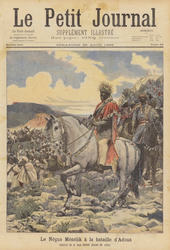 El Negus Menelik en la batalla de Adwa de Paul Buffet