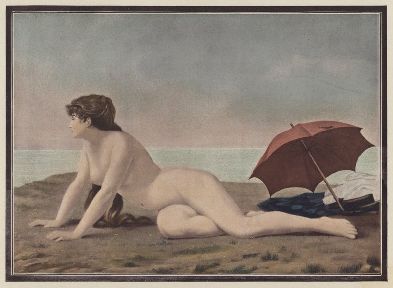 En la orilla del lago (litografía en color) de Paul Celestin Nanteuil