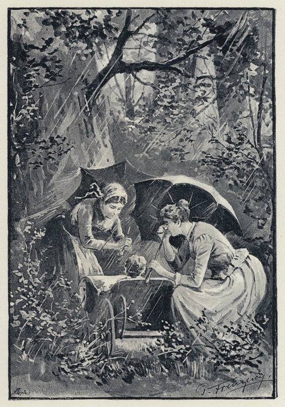 Ilustración para Anna Karenina: La tormenta en los bosques de Kolok de Paul Frenzeny