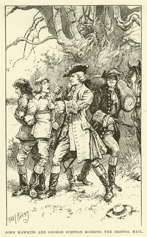 John Hawkins y George Sympson Robando el Correo de Bristol de Paul Hardy