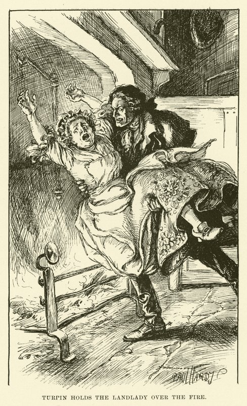 Turpin sostiene a la posadera sobre el fuego de Paul Hardy