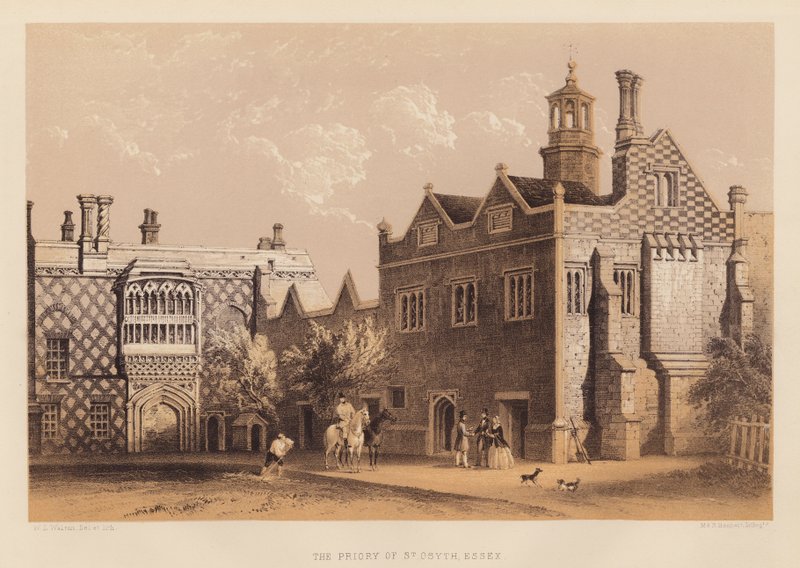 El Priorato de St Osyth, Essex (aguatinta) de Paul Rink