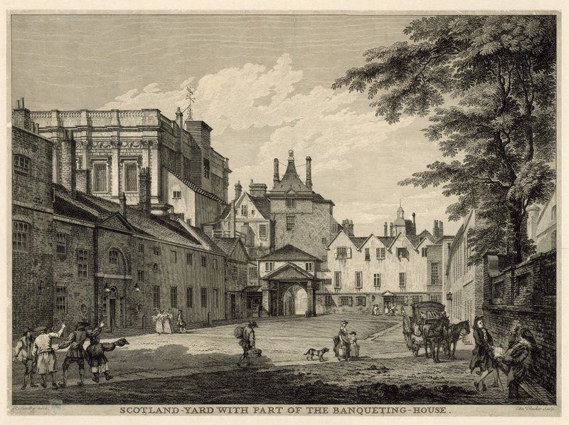 Scotland Yard con parte del Banqueting House de Paul Sandby
