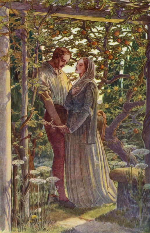 La Tempestad de William Shakespeare, Acto III, Escena 2 (litografia en color) de Paul Vincent Woodroffe