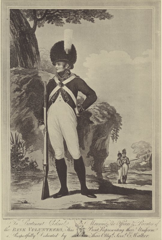 Voluntario del Banco, 1804 de Peltro William Tomkins