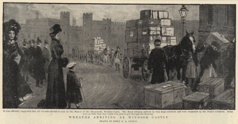 Llegada de coronas al Castillo de Windsor de Percy F.S. Spence