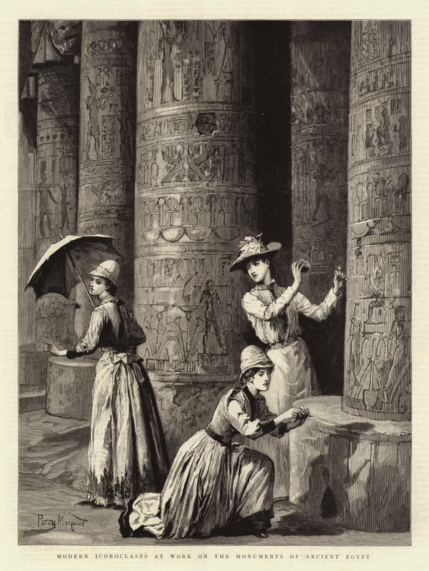 Iconoclastas modernos trabajando en los monumentos del antiguo Egipto de Percy Macquoid