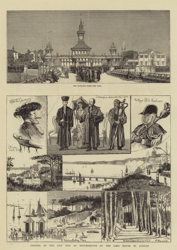 Inauguración del Nuevo Muelle en Bournemouth por el Alcalde de Londres de Percy Macquoid