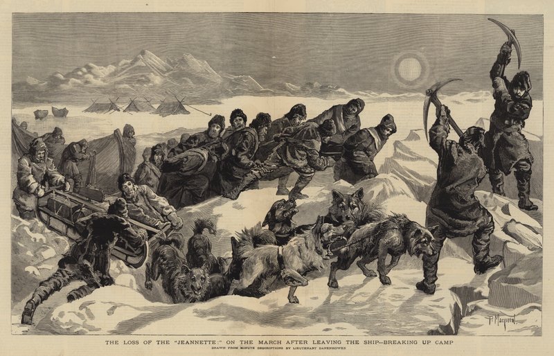 La pérdida del Jeannette, en la marcha después de dejar el barco, desmantelando el campamento de Percy Macquoid