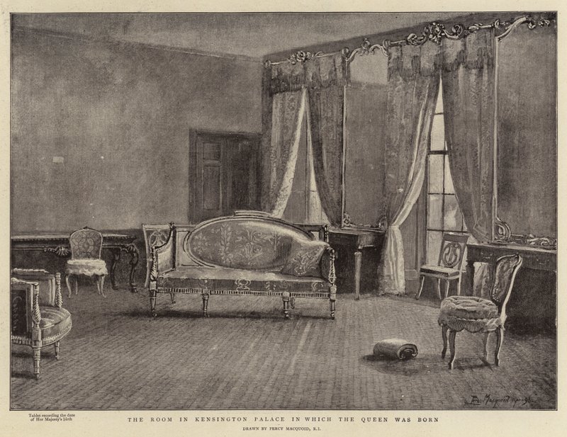 La habitación en el Palacio de Kensington donde nació la Reina de Percy Macquoid