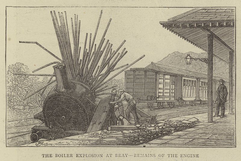 La explosión de la caldera en Bray, restos de la máquina de Percy William Justyne