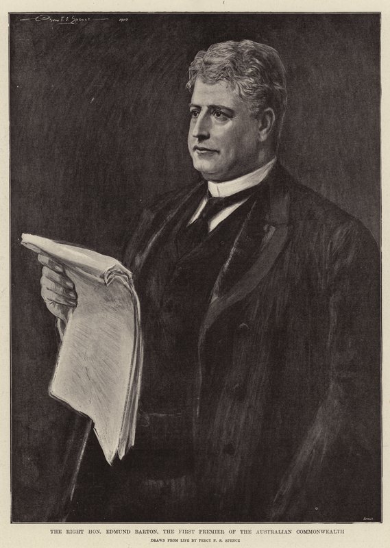 El Muy Honorable Edmund Barton, el Primer Primer Ministro de la Commonwealth Australiana de Percy F.S. Spence