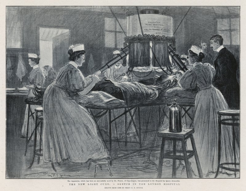 La nueva cura de luz: Un boceto en el Hospital de Londres de Percy F.S. Spence