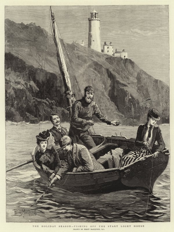 La temporada de vacaciones, pesca en el Faro de Start de Percy Macquoid