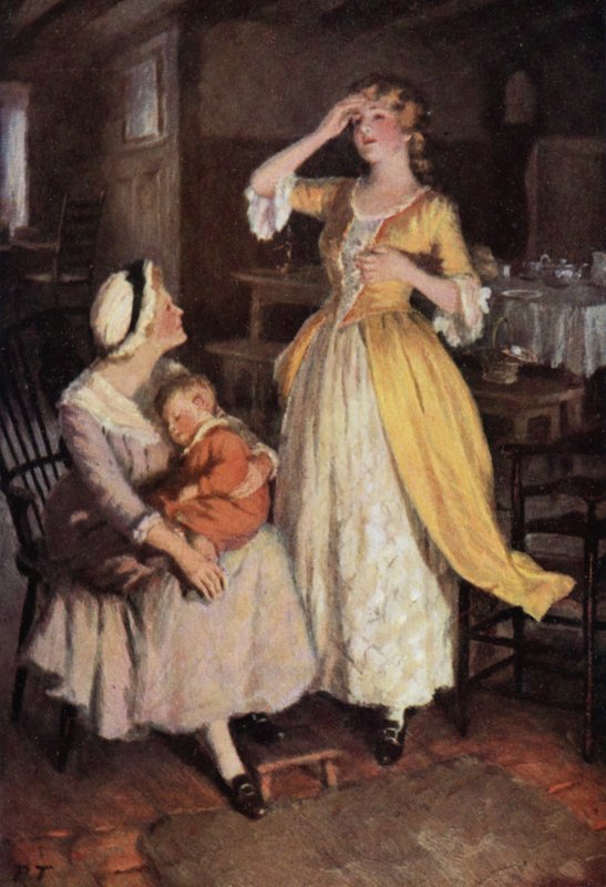 Ilustración para Cumbres Borrascosas de Emily Bronte (litografía en color) de Percy Tarrant