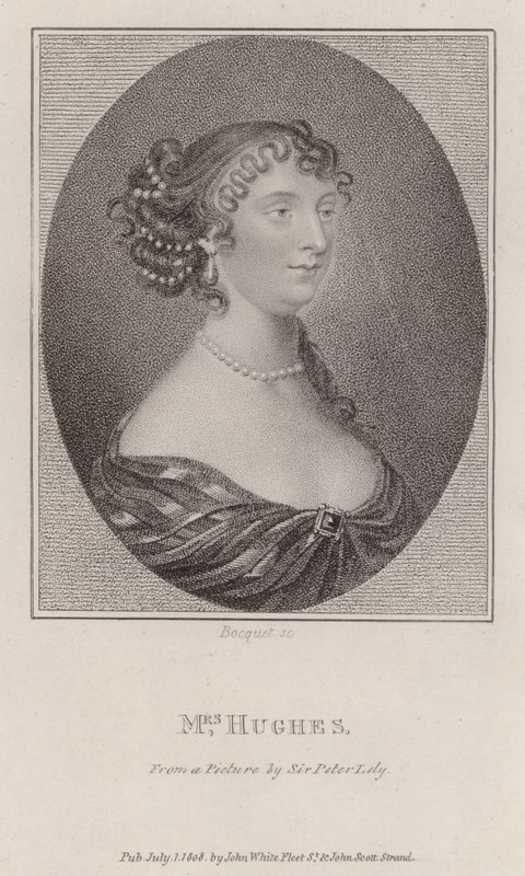 Margaret Hughes, actriz inglesa (grabado) de Peter (after) Lely