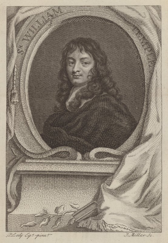 Sir William Temple, diplomático y escritor inglés (grabado) de Peter (after) Lely