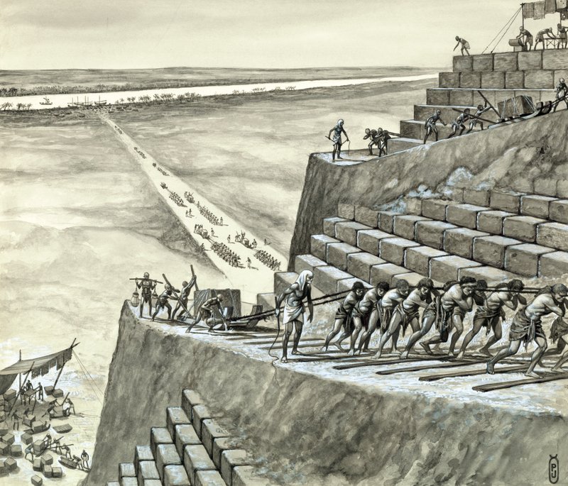 Construyendo la gran pirámide en Giza de Peter Jackson