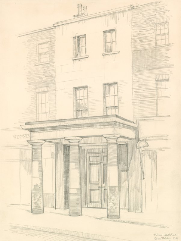 Teatro Marylebone, Londres, entrada en Church Street, construido en 1837 de Peter Jackson