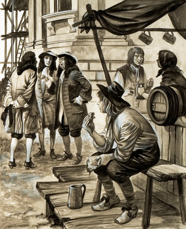 Tomando un refrigerio en la Inglaterra del siglo XVII de Peter Jackson