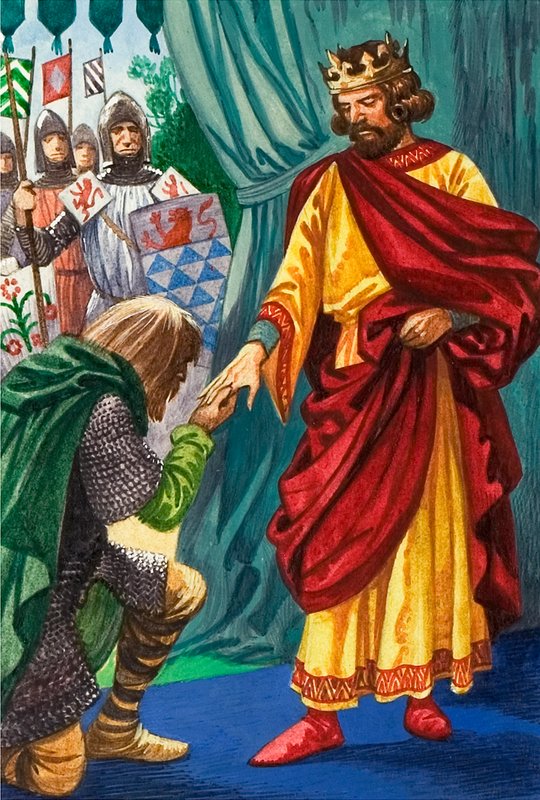 El líder galés, Llewelyn, se rinde al Rey Eduardo de Peter Jackson