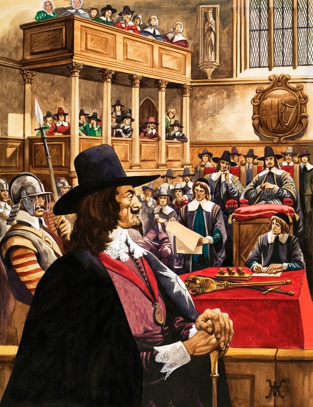 El juicio del Rey Carlos I en Westminster Hall de Peter Jackson