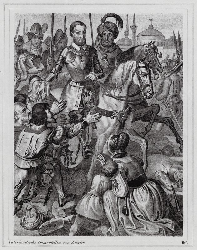 Carlos V libera a los esclavos cristianos de Túnez de Peter Johann Nepomuk Geiger