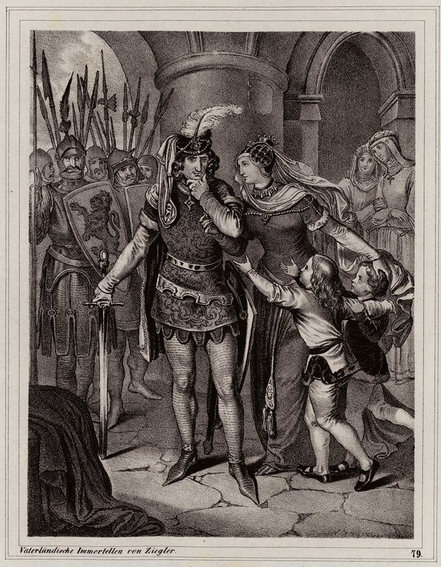 Juan el Ciego, rey de Bohemia (grabado) de Peter Johann Nepomuk Geiger