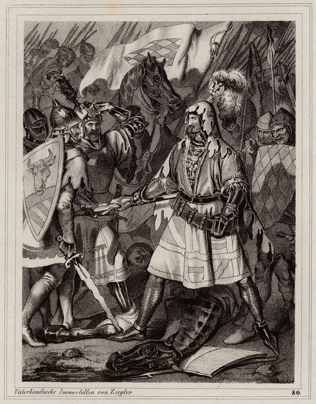 Juan el Ciego, rey de Bohemia (grabado) de Peter Johann Nepomuk Geiger