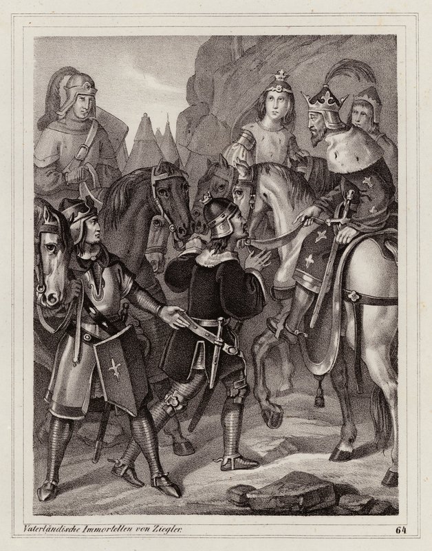 Luis el Piadoso, rey de los francos y emperador del Sacro Imperio Romano Germánico (grabado) de Peter Johann Nepomuk Geiger