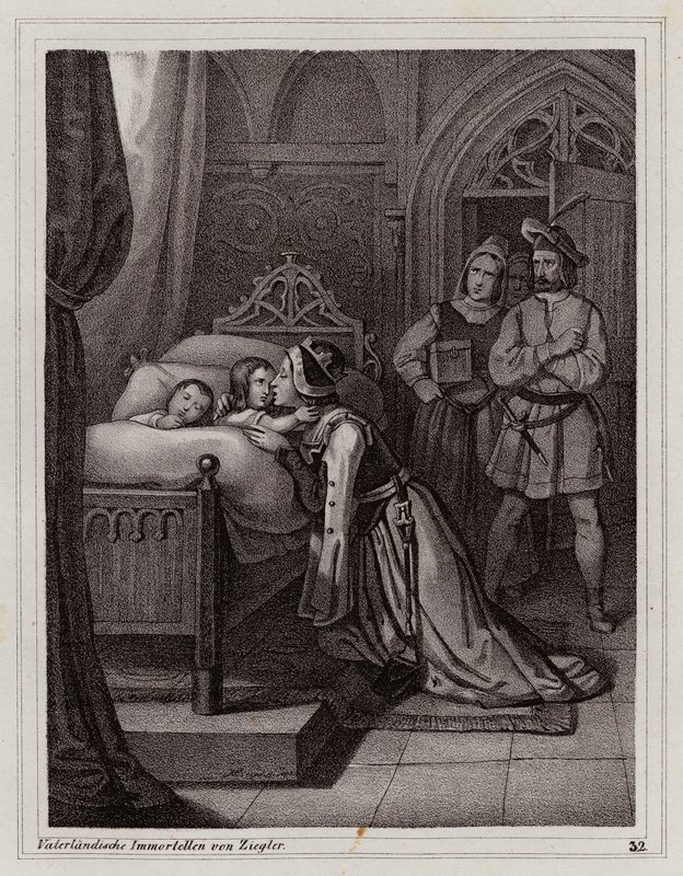 Margarita de Sicilia deja a sus hijos de Peter Johann Nepomuk Geiger