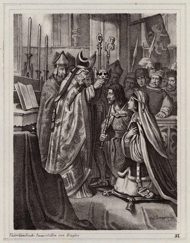 Matrimonio de Ottokar II de Bohemia y Kunigunda de Eslavonia de Peter Johann Nepomuk Geiger