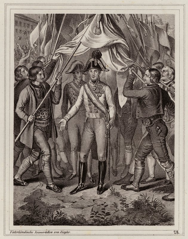 Los habitantes del Tirol rinden homenaje a Francisco I de Austria de Peter Johann Nepomuk Geiger