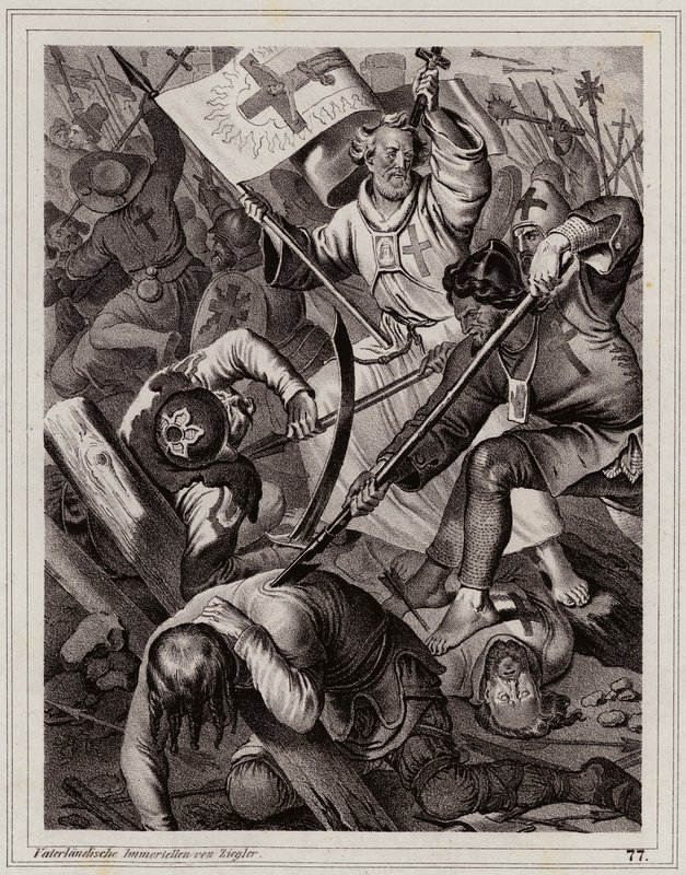 Pedro el Ermitaño al frente de la Cruzada Popular de Peter Johann Nepomuk Geiger