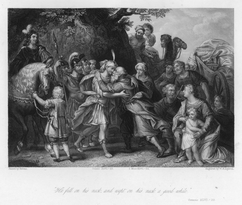 Encuentro de Jacob y José, Génesis XLVI, 29 de Peter Paul (after) Rubens