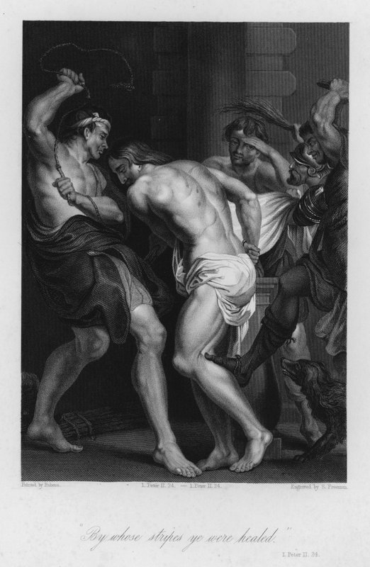 La flagelación de Cristo, I Pedro II, 24 de Peter Paul (after) Rubens