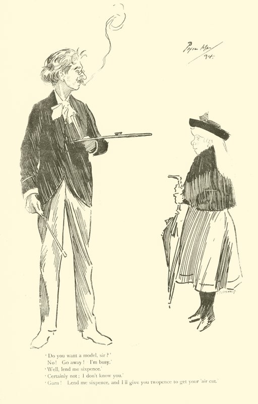 Caricatura de Phil May, de la década de 1890 de Phil May